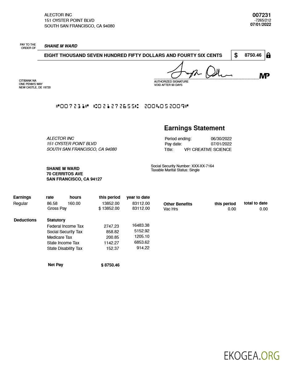 Modèle de déclaration de résultats d'ALECTOR INC aux formats Word et PDF.pdf, 1